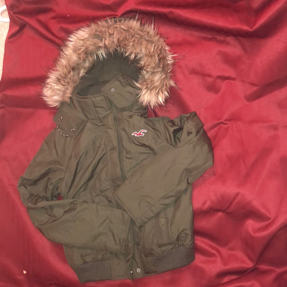 Hollister green bomber jacket size medium